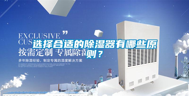 選擇合適的除濕器有哪些原則?