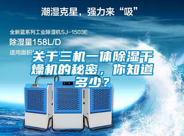 關于三機一體除濕干燥機的秘密，你知道多少？
